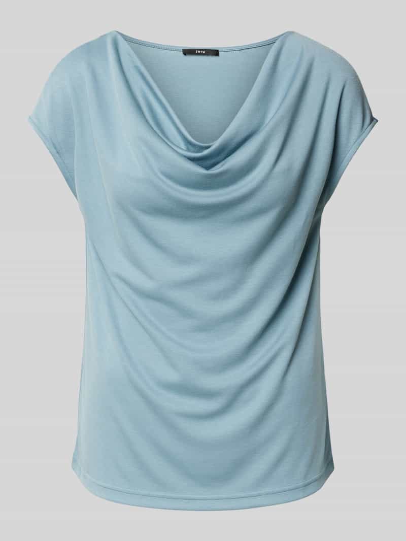 Zero T-shirt met cascadehals