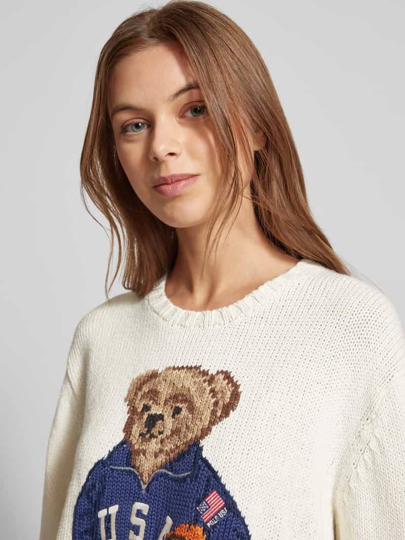 Polo Ralph Lauren Gebreide pullover met motiefstitching model 'BBALL'