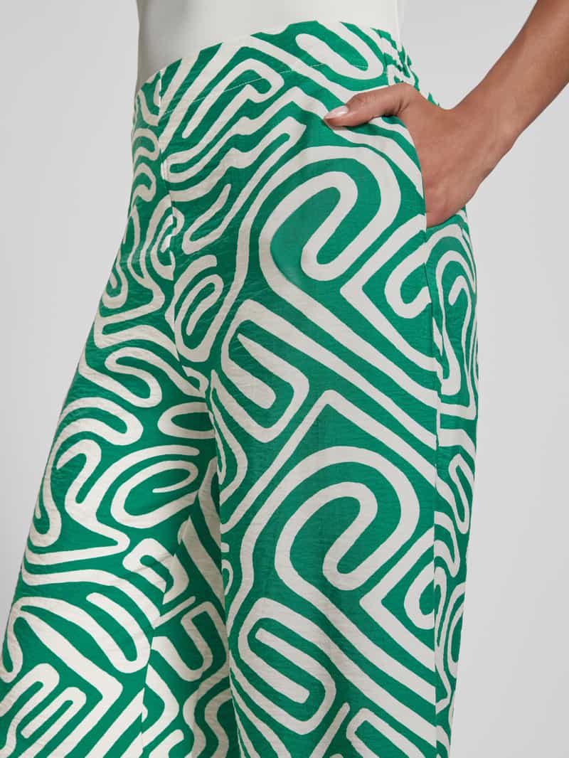 Vero Moda Regular fit brede broek met all-over patroon model 'VIGDIS'