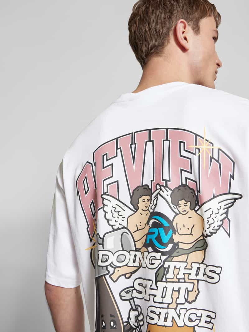 REVIEW Oversized T-shirt met labelprint