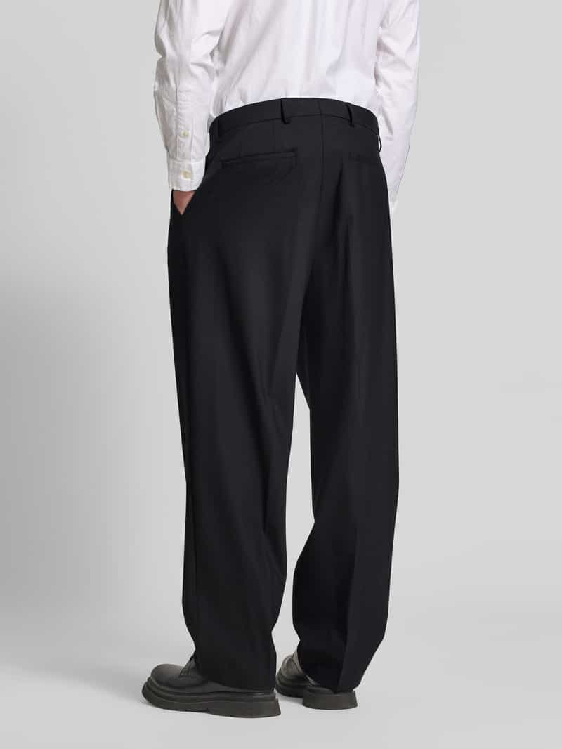 ANNARR straight fit stoffen broek met bandplooien