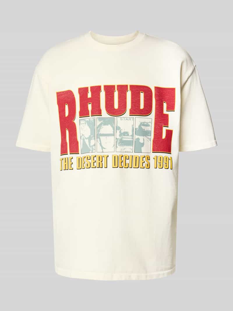 RHUDE T-shirt met labelprint