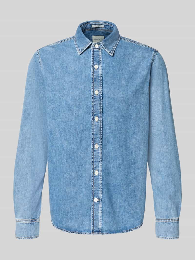 regular fit jeanshemd met kentkraag