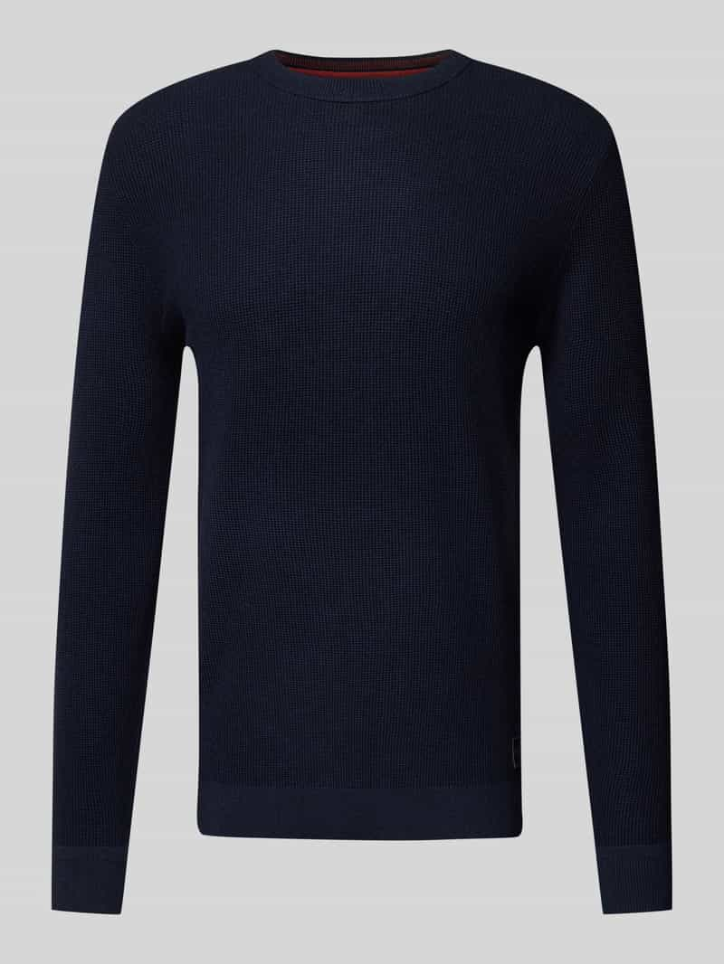 Tom Tailor Regular fit gebreide pullover met geribde ronde hals