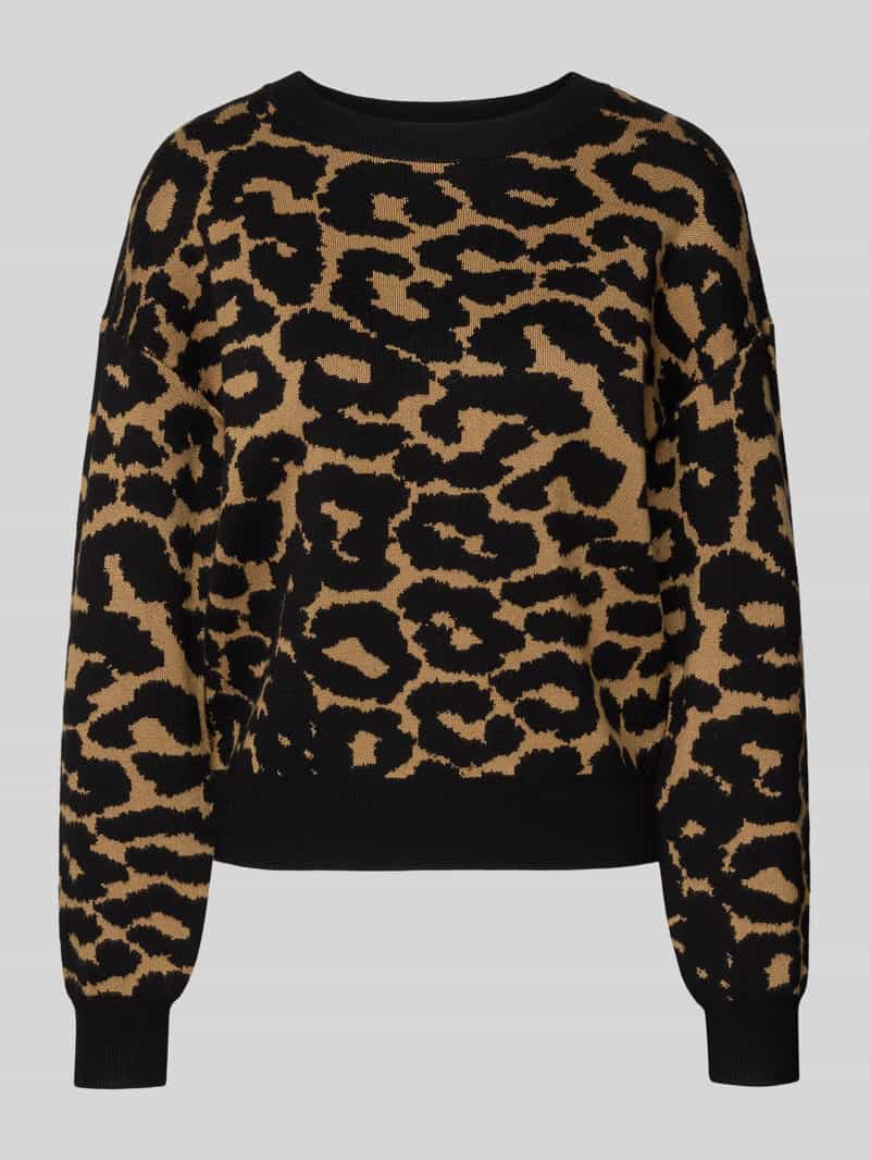 Vero Moda Regular fit gebreide pullover van viscosemix model 'SILJEANIMAL'