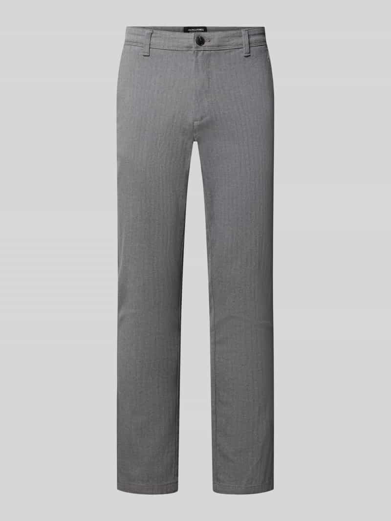 Slim Fit stoffen broek met knoop- en ritssluiting model 'MARCO'