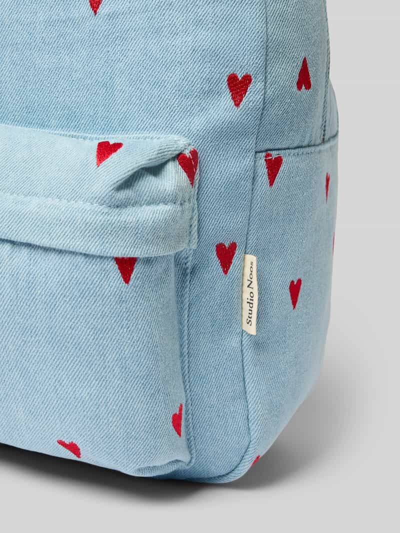STUDIO NOOS Rugzak met stitchings model 'Denim Hearts'
