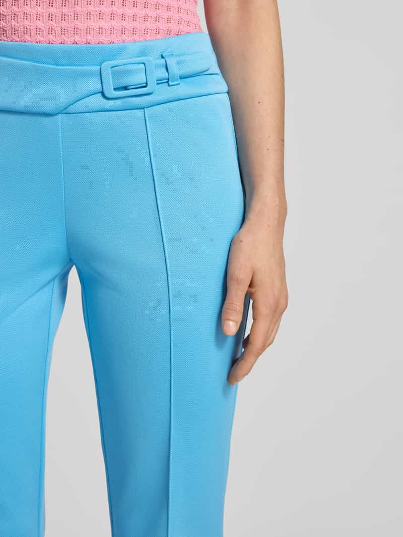 STEHMANN Flared cut broek in verkorte pasvorm met riem model 'Ina'