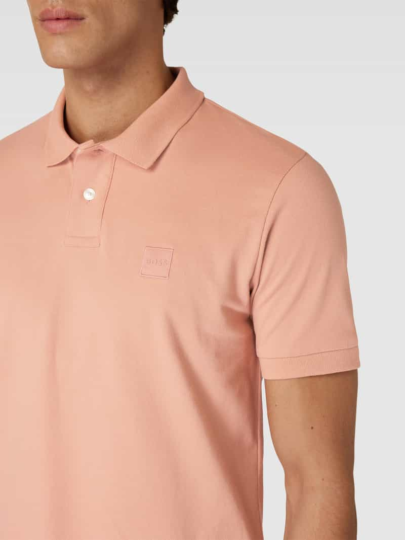 Boss Orange Slim fit poloshirt met labelpatch model 'Passenger'