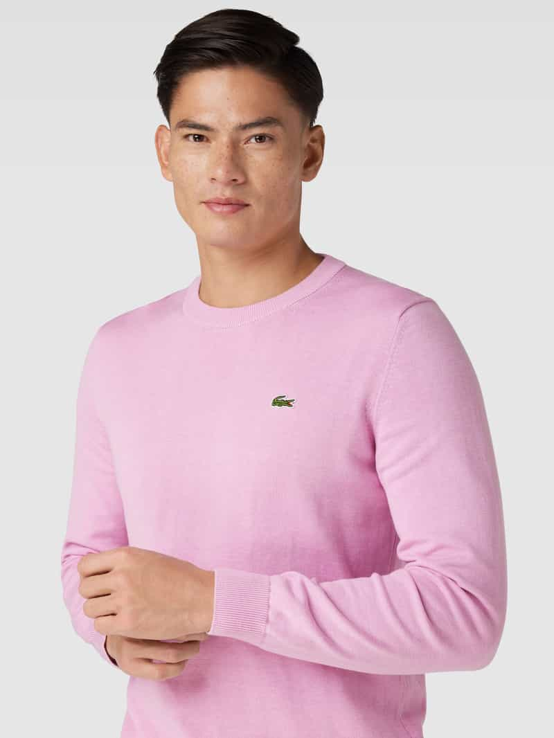 Lacoste Gebreide pullover met labelstitching