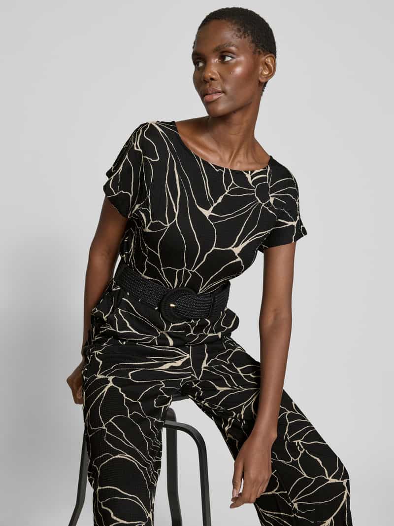 s.Oliver BLACK LABEL Regular fit jumpsuit in culottelengte met gevlochten riem