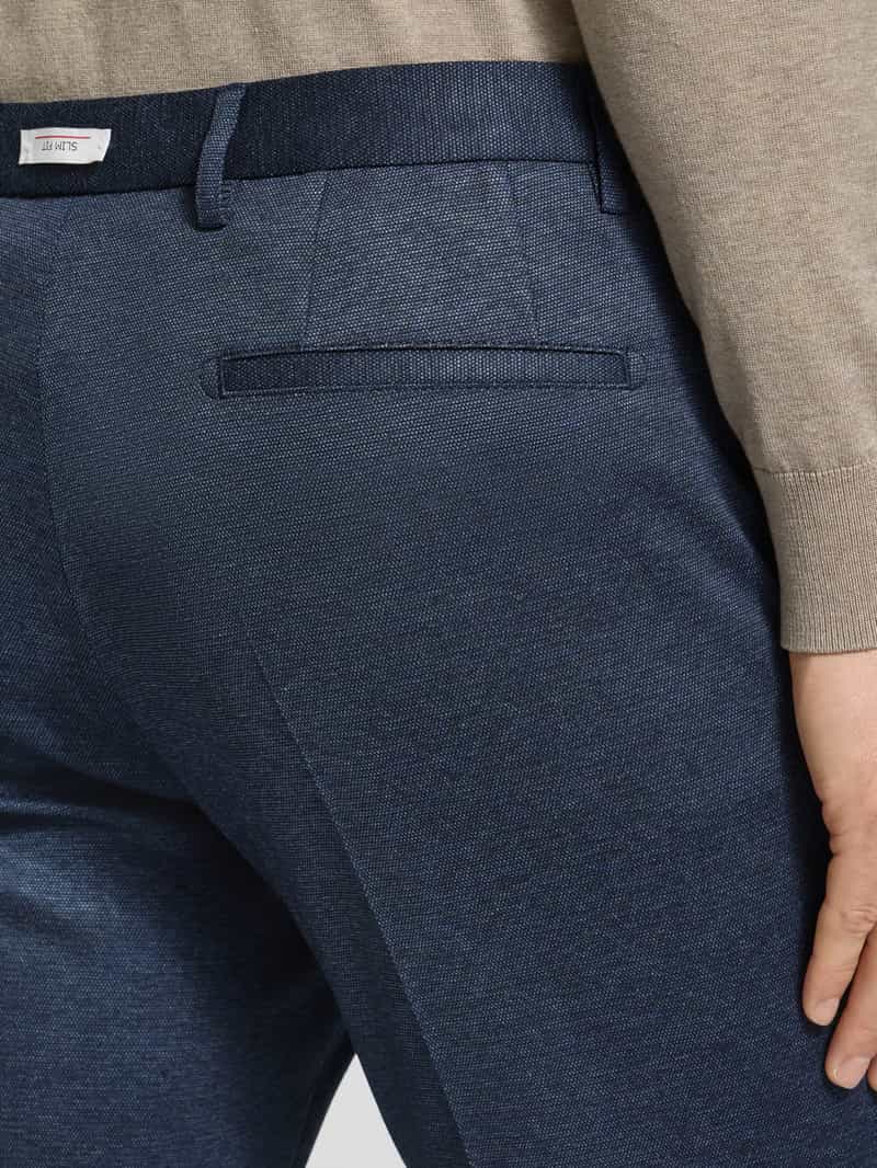 Roy Robson Slim fit pantalon met structuurmotief