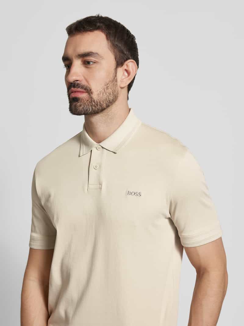 Boss Orange Regular fit poloshirt met labelstitching model 'Interlock'