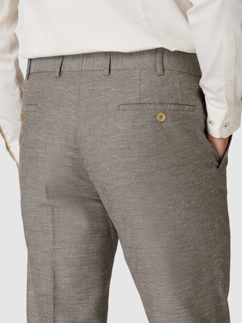 ATELIER TORINO Regular fit stoffen broek met linnen model 'Cane'