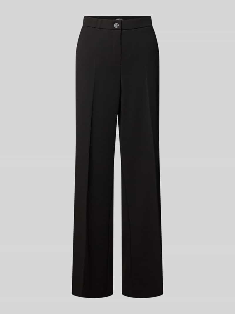 STEHMANN Wide leg bandplooibroek met steekzakken model 'Hillda'