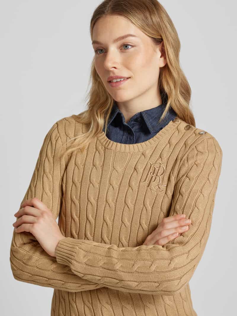 Lauren Ralph Lauren Gebreide pullover met labelstitching model 'MONTIVA'