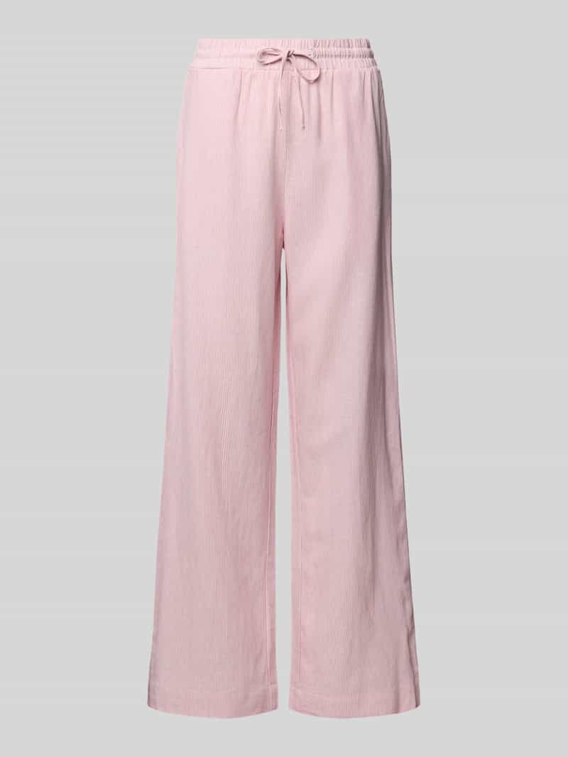 FREE QUENT Wide leg linnen broek met elastische band model 'Lava'