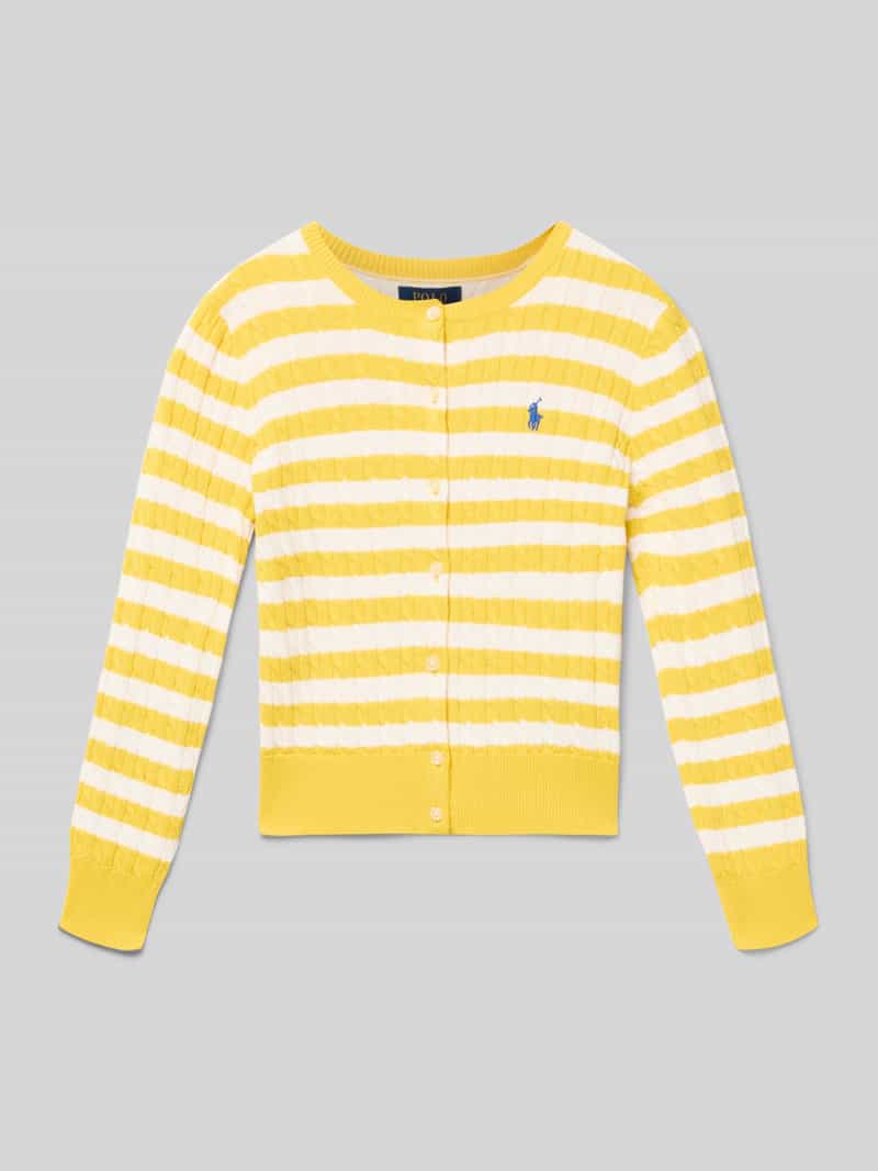 Polo Ralph Lauren Teens Cardigan met kabelpatroon en labelstitching