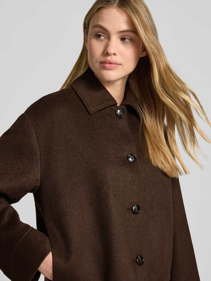 Jake*s Collection Relaxed fit jack met wol en platte kraag