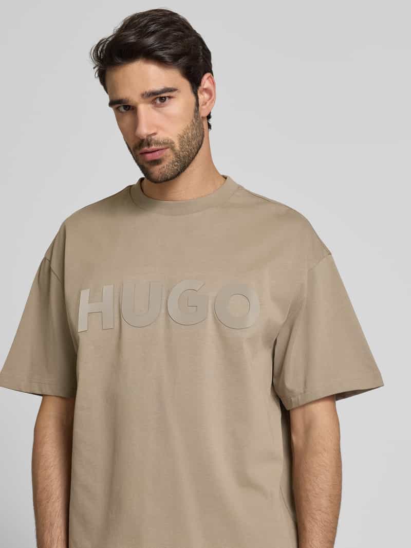 HUGO T-shirt met labelprint model 'Dinkee'