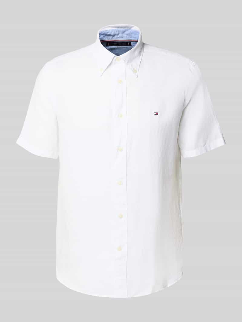 Tommy Hilfiger Regular fit vrijetijdsoverhemd van een mix van katoen en linnen