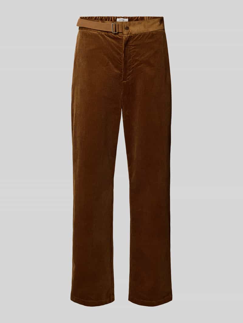 Replay Tapered fit corduroy broek met riem