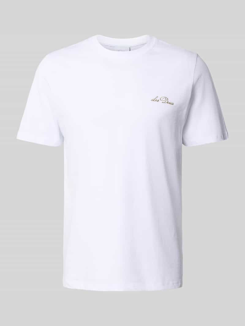 Les Deux T-shirt met bloemenstitchings model 'Wild Flower'