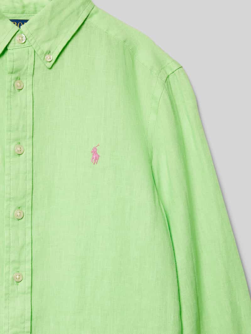 Polo Ralph Lauren Teens Regular fit linnen overhemd met button-downkraag