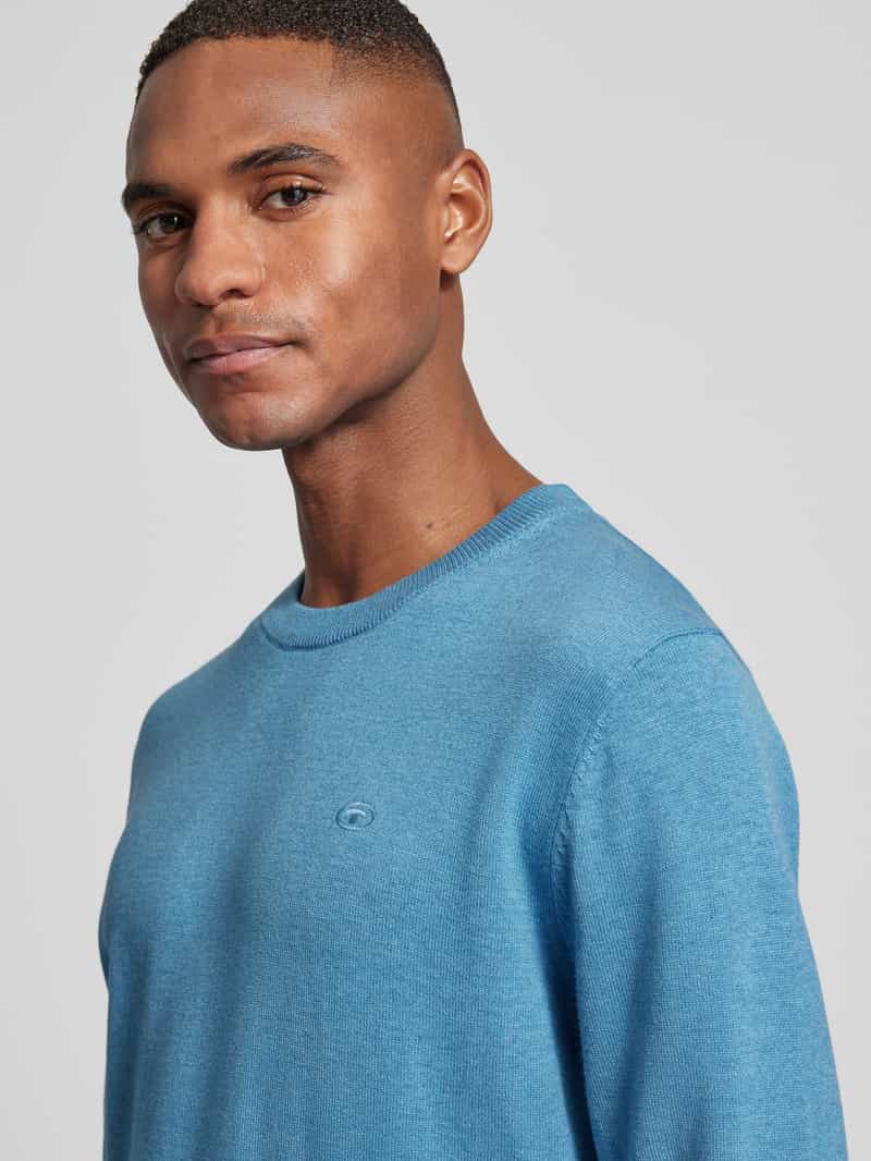 Tom Tailor Gebreide pullover met ronde hals van puur katoen