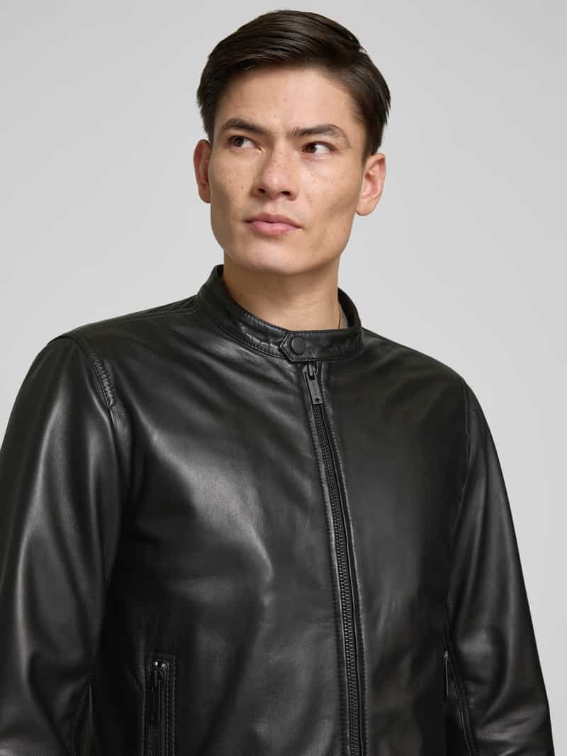 Strellson Slim Fit leren jack met ritszakken model 'JACE'