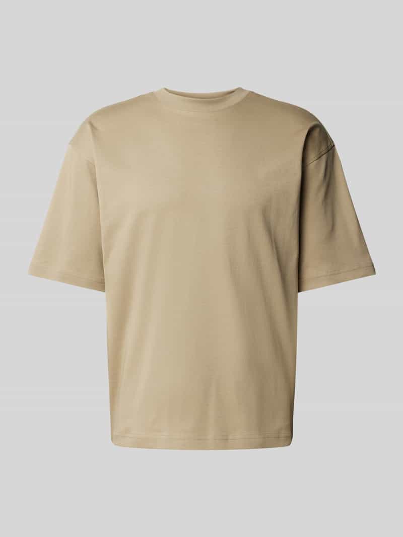 JAKE*S STUDIO MEN T-shirt met geribde ronde hals