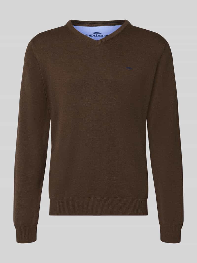 FYNCH-HATTON Gebreide pullover met label-borduursel
