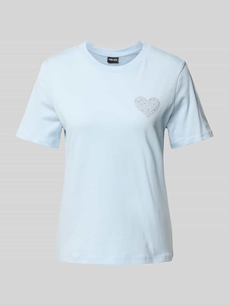 Pieces Regular fit T-shirt van puur katoen model 'TARA'