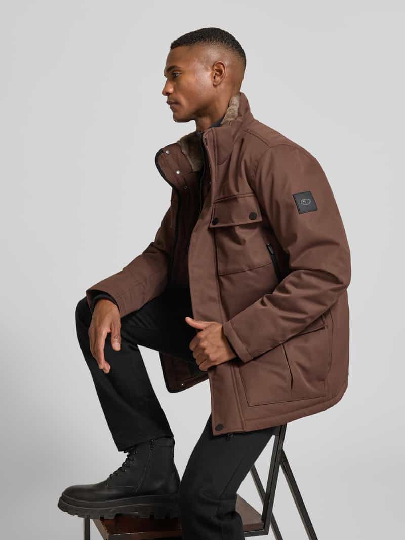 Tom Tailor Regular fit parka met voering van capuchon van imitatiebont
