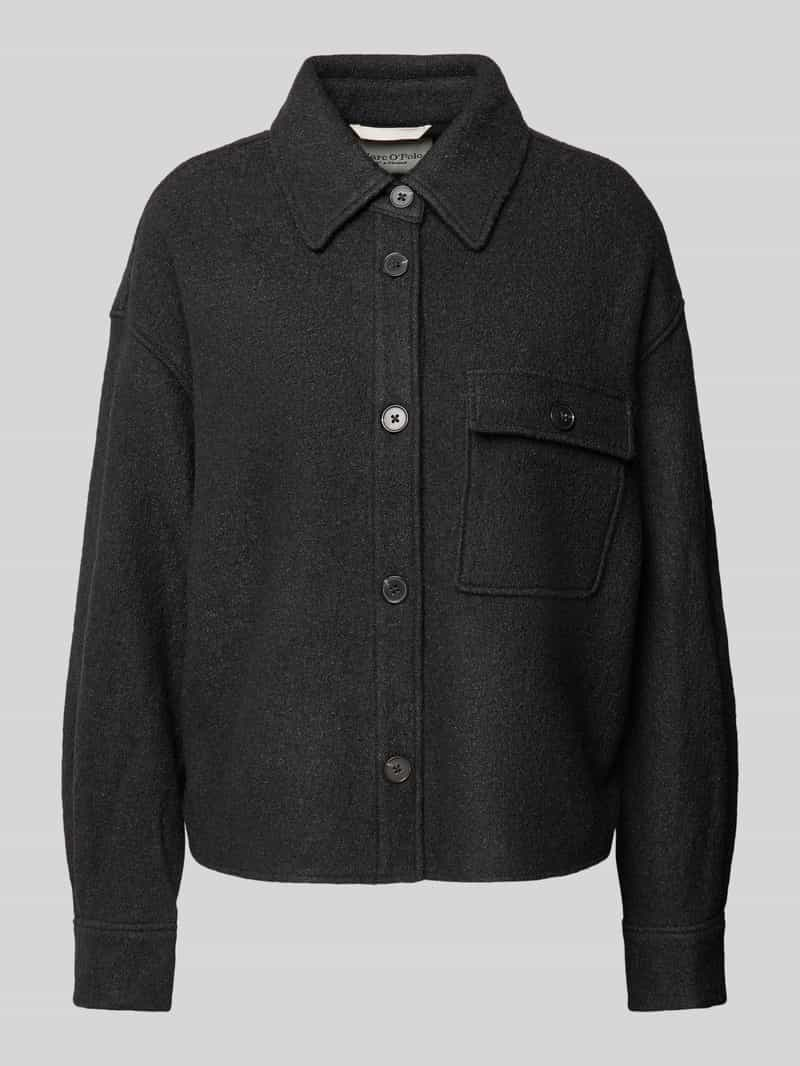 Marc O'Polo Relaxed fit overshirt van gekookte wol met waterafstotende functie