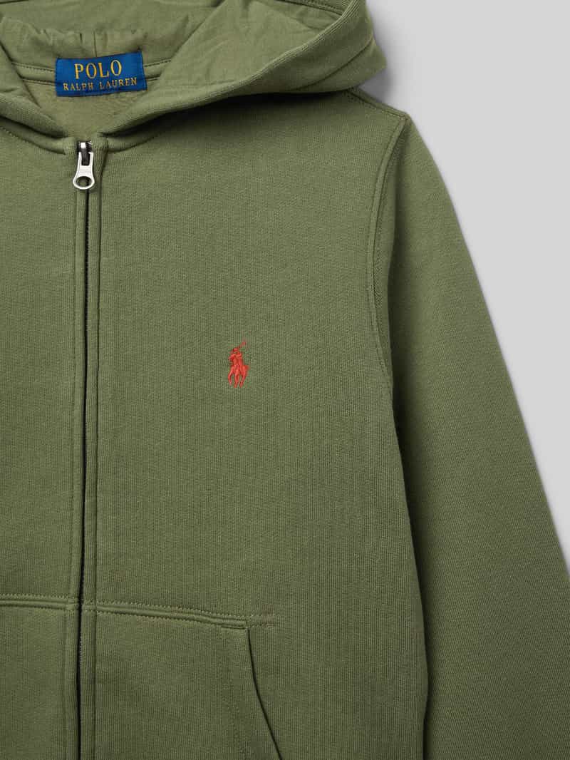 Polo Ralph Lauren Teens Regular fit sweatjack met logostitching model 'Tops'