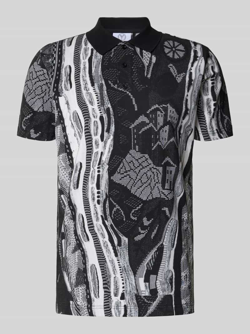 carlo colucci Regular fit poloshirt met korte knoopsluiting