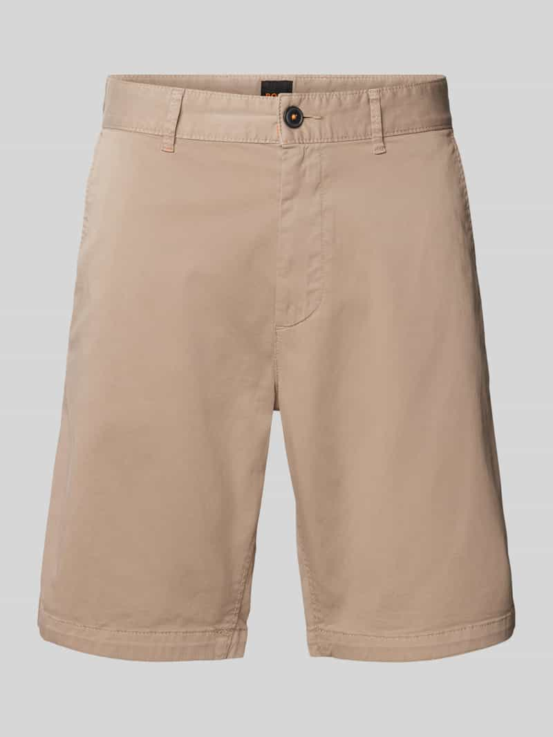 Boss Orange Korte slim fit chino met riemlussen