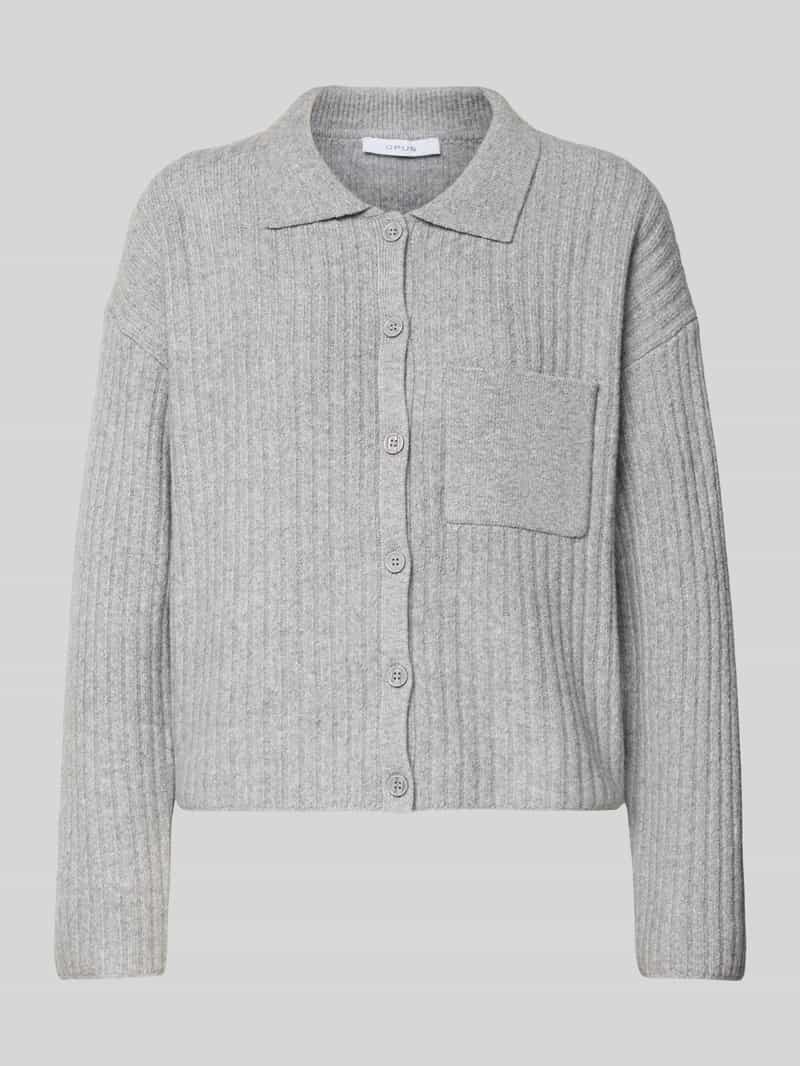 Opus Cardigan met platte kraag model 'Dinkine'