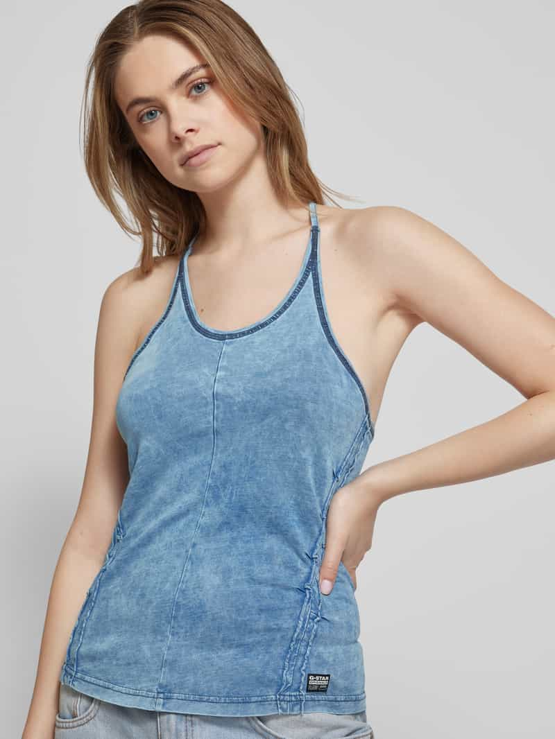 G-Star Raw Slim fit tanktop in denimlook model 'Gathered indigo'