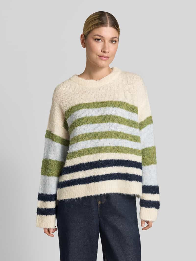 Ichi Gebreide pullover met ronde hals model 'BOSELE'