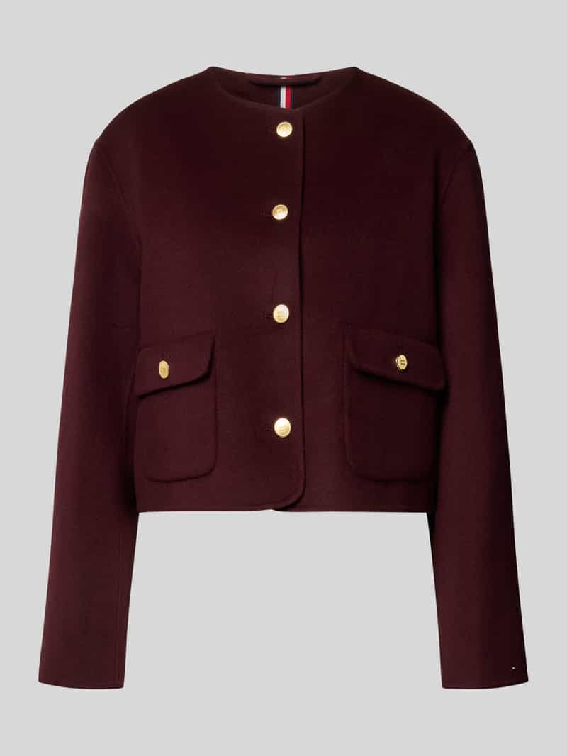 Tommy Hilfiger Regular fit korte blazer van wolmix