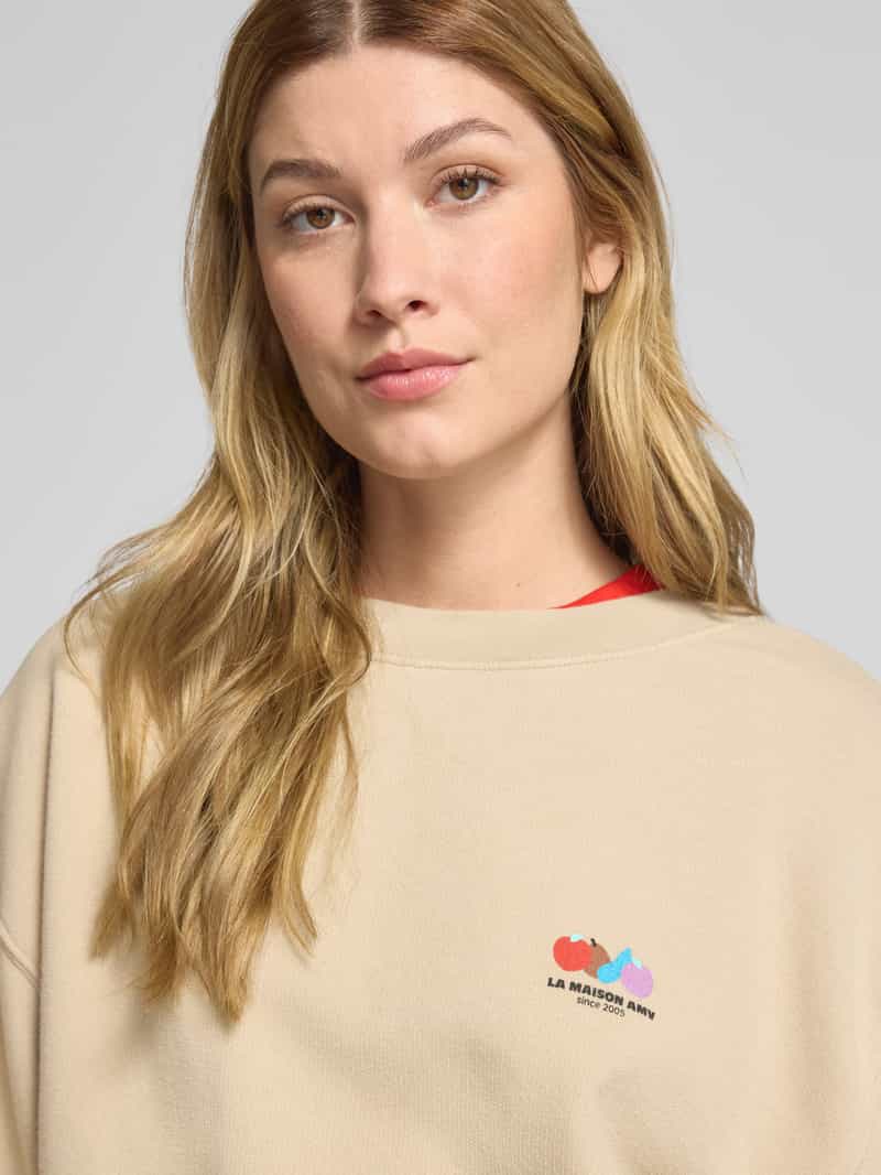 American vintage Oversized sweatshirt met labelprint model 'ATUBAY'