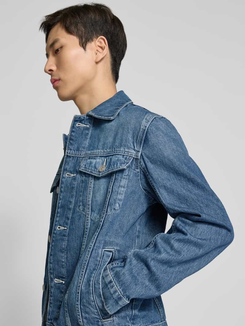 Tom Tailor Regular fit jeansjack van puur katoen met paspelzakken op de borst