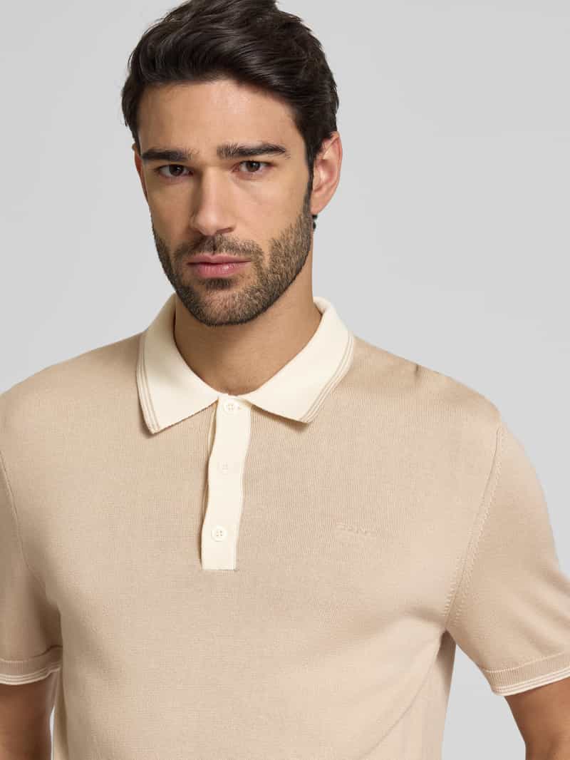 Gant Slim fit poloshirt met labelstitching
