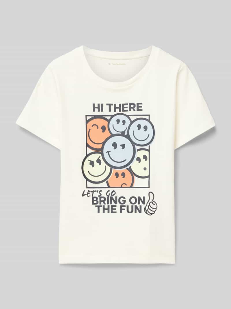 Tom Tailor Regular fit T-shirt van puur katoen met motiefprint