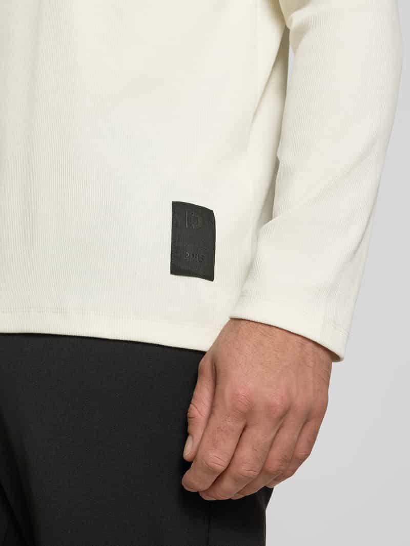 Tom Tailor Denim Regular fit shirt met lange mouwen van geribde katoenmix