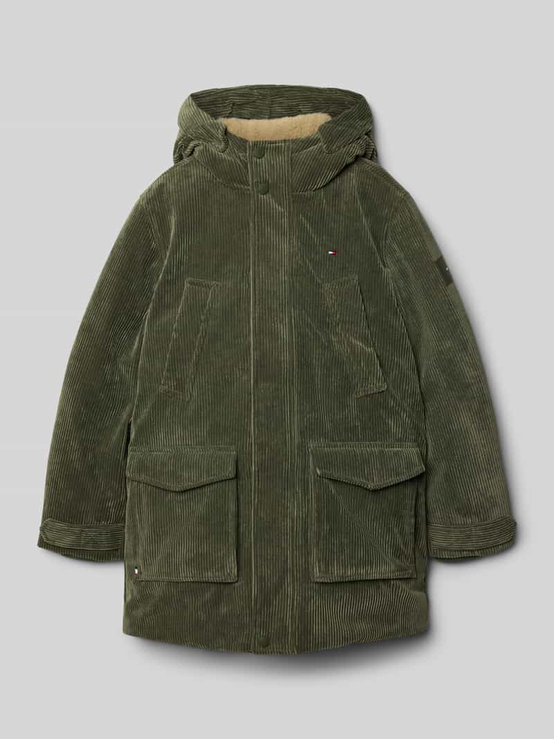 Tommy Hilfiger Teens Regular fit parka met capuchon model 'CORDUROY'