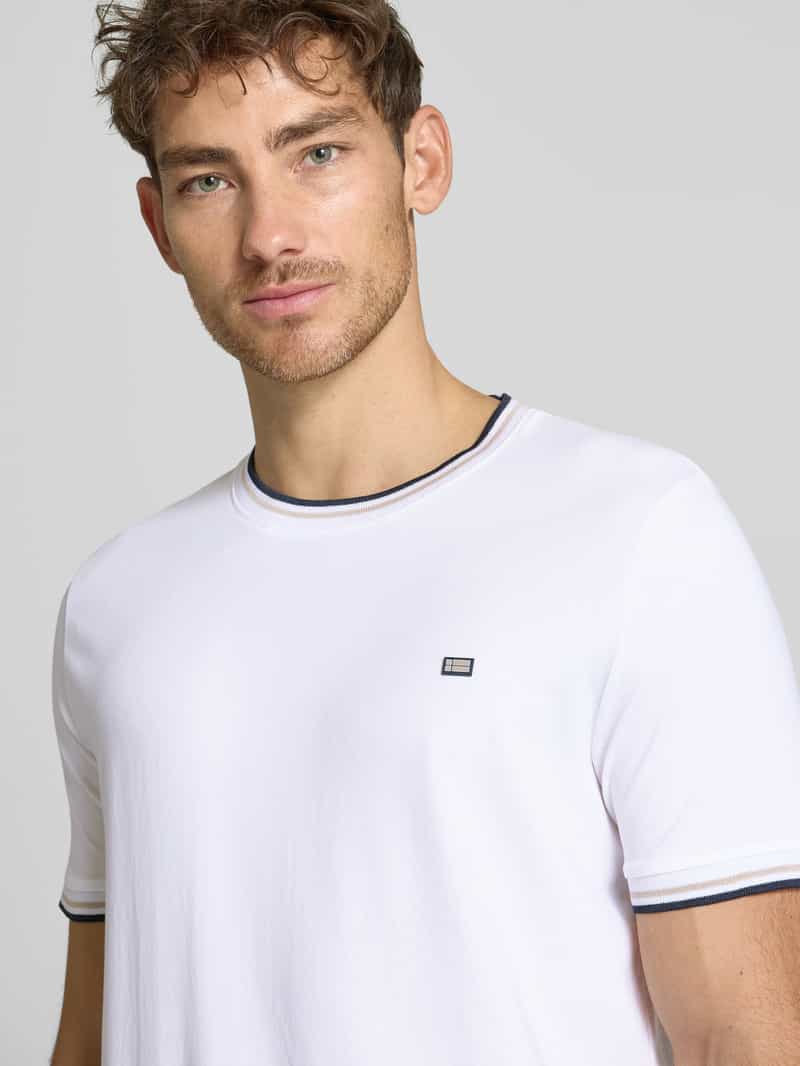 Christian Berg Men T-shirt met ribboorden