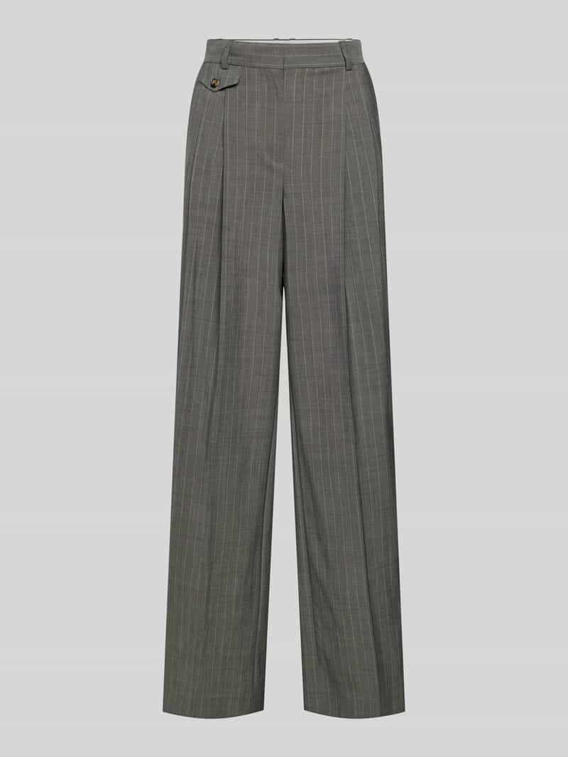 Boss Wide leg stoffen broek met bandplooien model 'Tetiama'